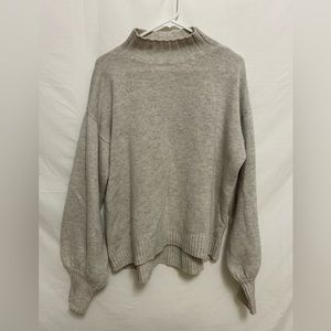INTERMIX Light Gray Mock Neck Sweater